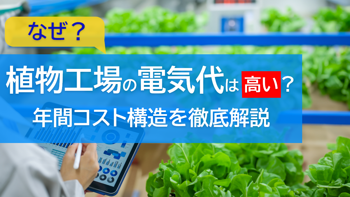 植物工場の電気代はなぜ高い？年間コスト構造を徹底解説